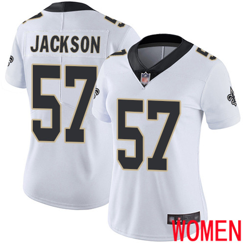 New Orleans Saints Limited White Women Rickey Jackson Road Jersey NFL Football #57 Vapor Untouchable Jersey